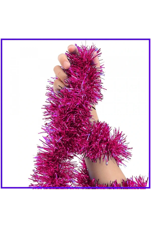 Bidebuvar Simli Parti Süsü 2 Metre Fuşya