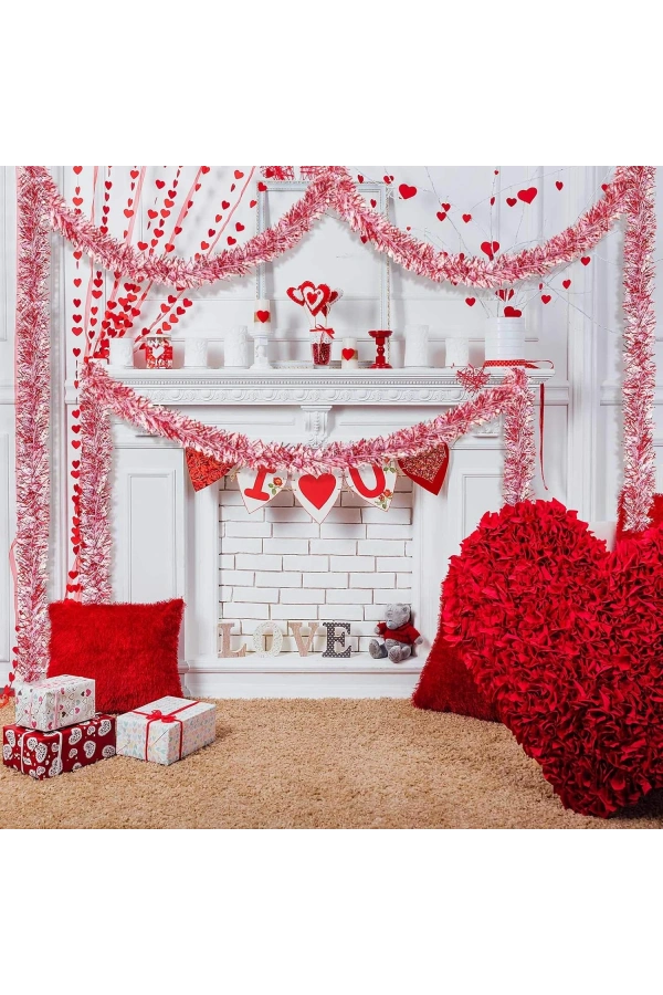 Bidebuvar Simli Parti Süsü 2 Metre Pembe