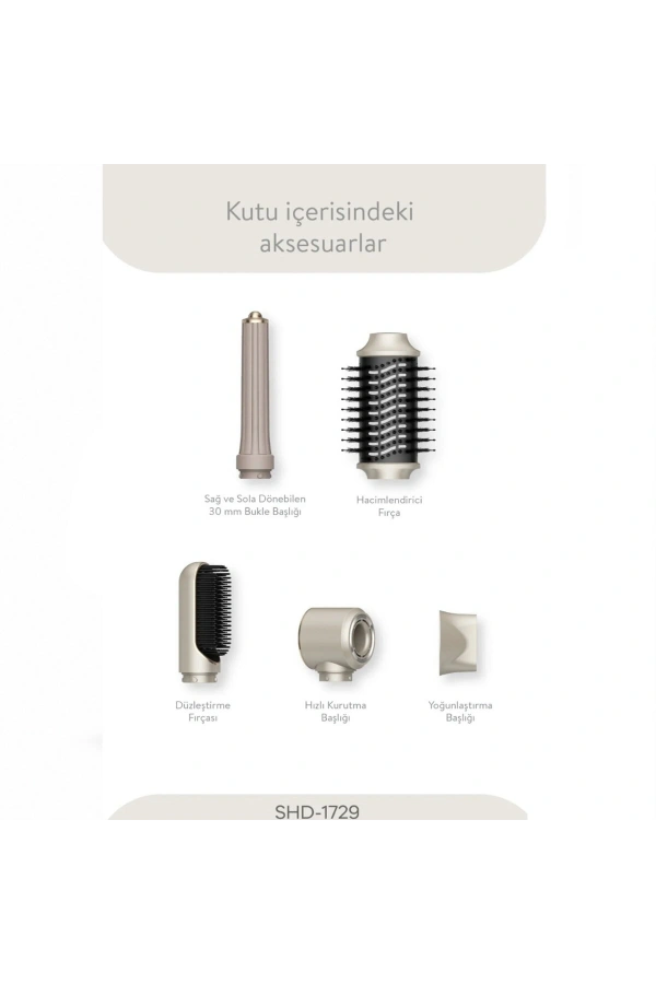 Bidebuvar Sinbo Air Brush Saç Şekillendirme Cihazı - 5 Başlıklı - Rose Gold Renk