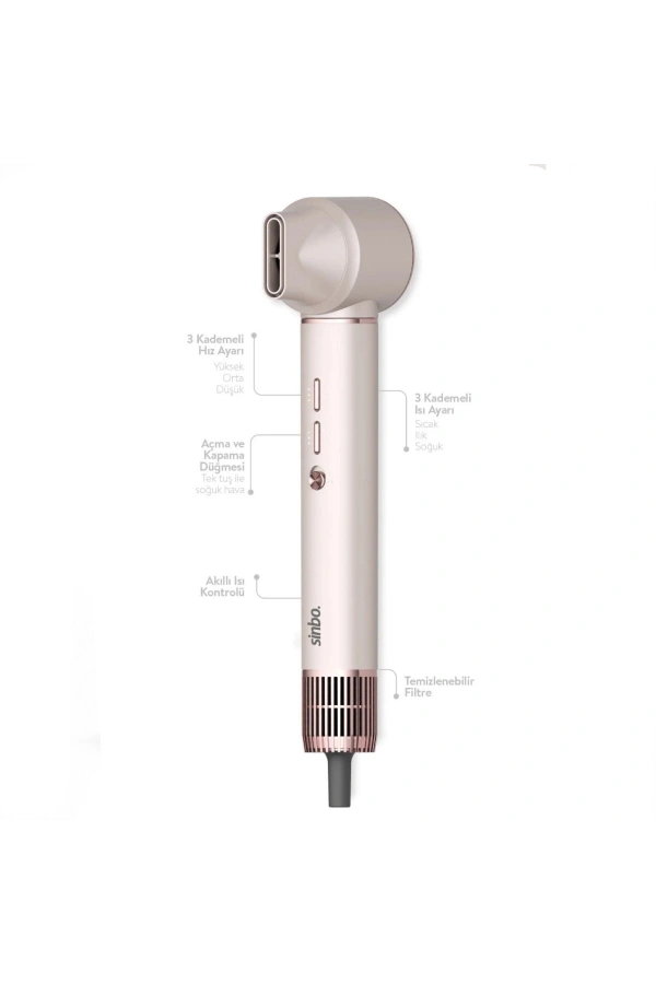Bidebuvar Sinbo Air Brush Saç Şekillendirme Cihazı - 5 Başlıklı - Rose Gold Renk