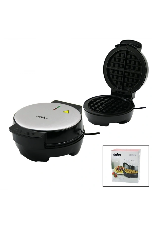 Bidebuvar Sinbo Belçika Waffle Makinesi - 4 Waffle Kapasiteli - Yapışmaz Plaka