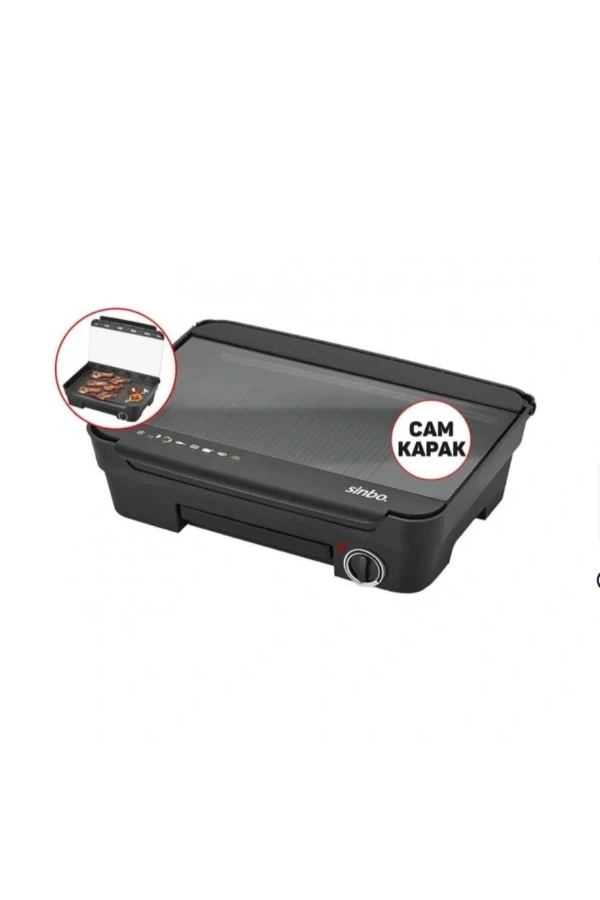 Bidebuvar Sinbo Elektrikli Izgara Cam Kapaklı