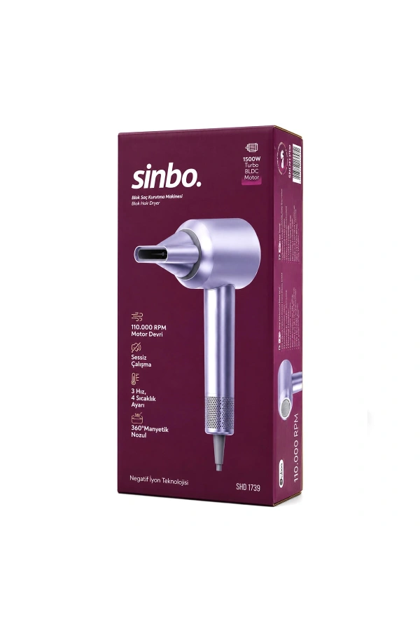 Bidebuvar Sinbo Saç Kurutma ve Şekillendirme Makinesi - Mavi Renk - BLDC Turbo Motor