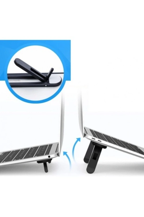 Bidebuvar Siyah 2 Kademeli Katlanabilir ve Yapışkanlı Laptop Standı