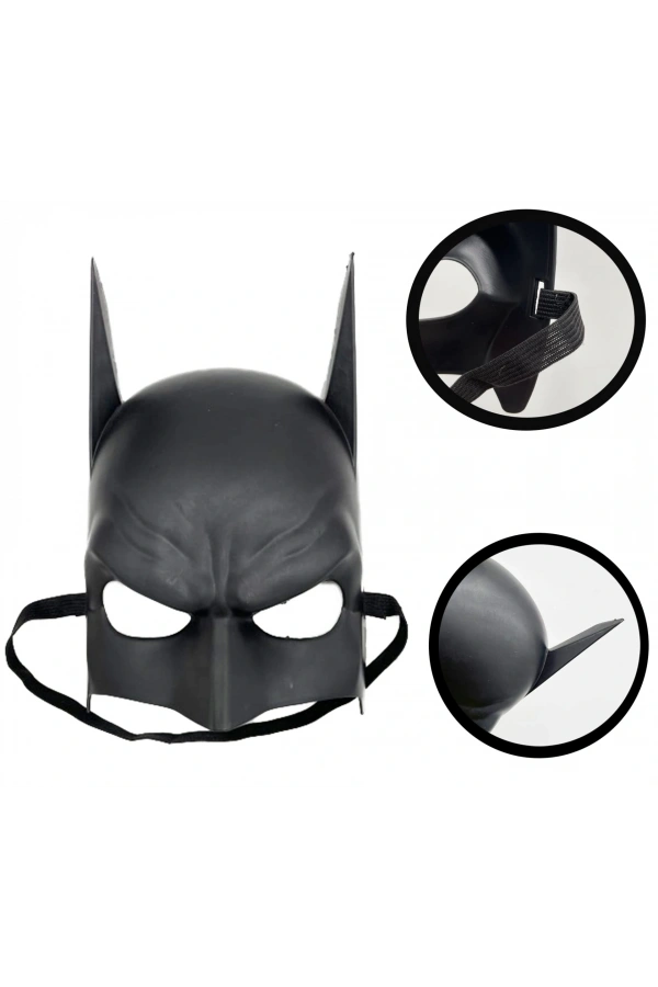 Bidebuvar Siyah Çocuk Batman Maskesi Lastikli