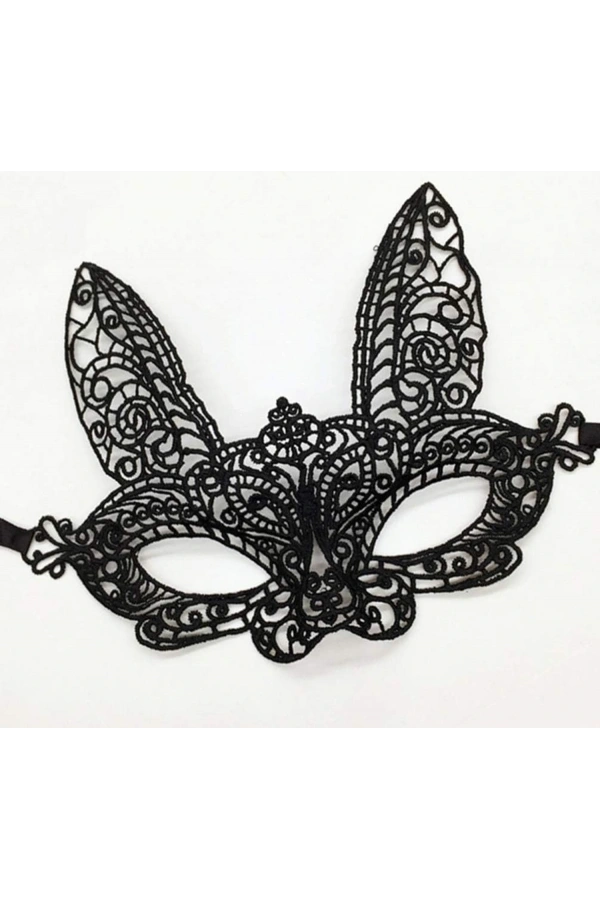 Bidebuvar Siyah Dantel Kesim Balo Parti Maskesi 7 No