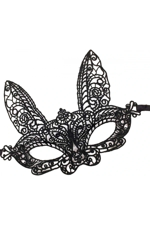 Bidebuvar Siyah Dantel Kesim Balo Parti Maskesi 7 No