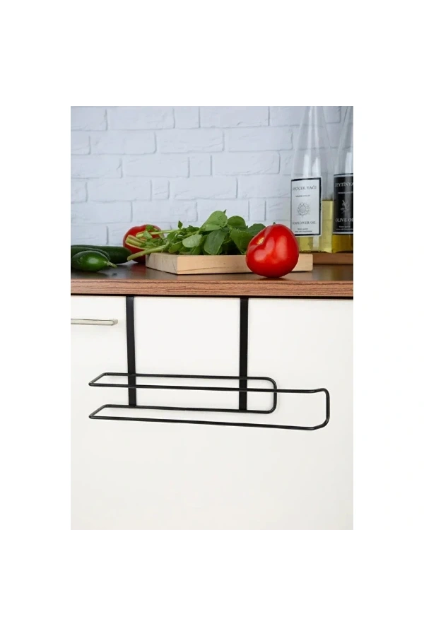 Bidebuvar Siyah Dolap İçi Kağıt Havluluk Askı