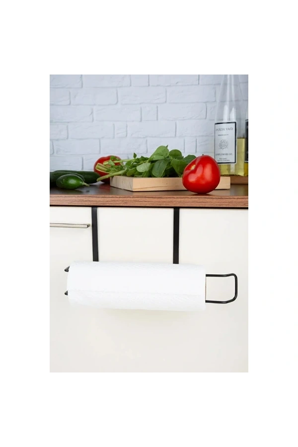 Bidebuvar Siyah Dolap İçi Kağıt Havluluk Askı