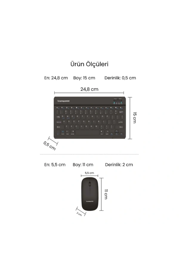 Bidebuvar Siyah Kablosuz Klavye Ve Mouse Seti