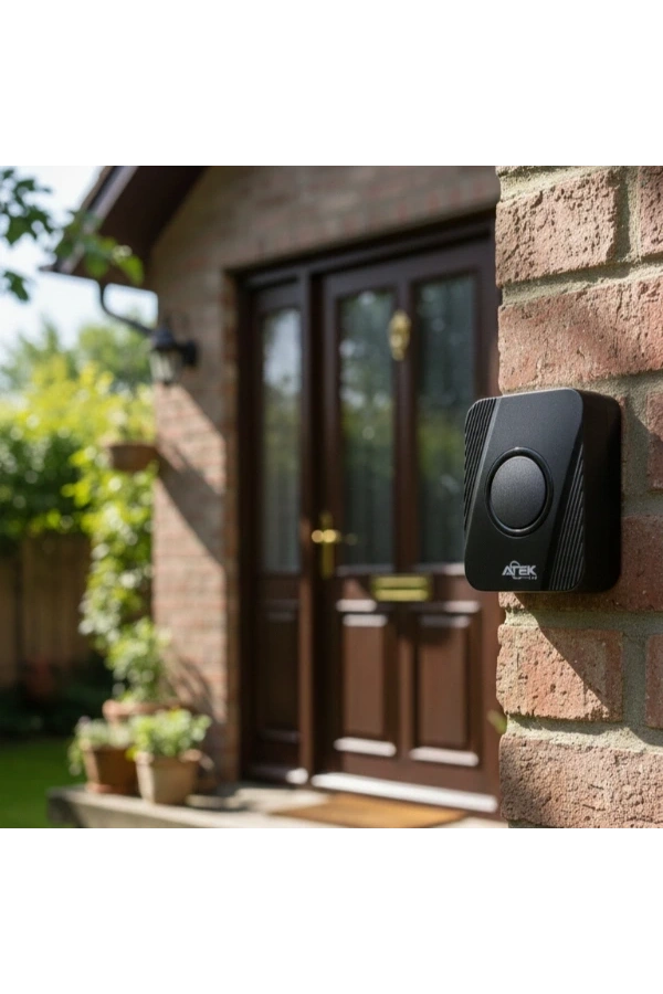 Bidebuvar Siyah Kablosuz Su Geçirmez Kapı Zili