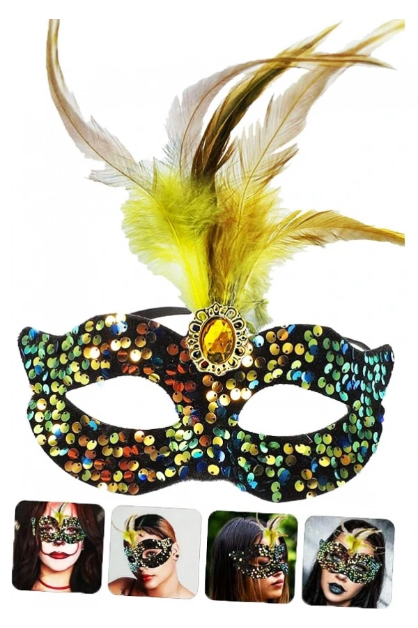 Bidebuvar Siyah Kadife Parti Maskesi