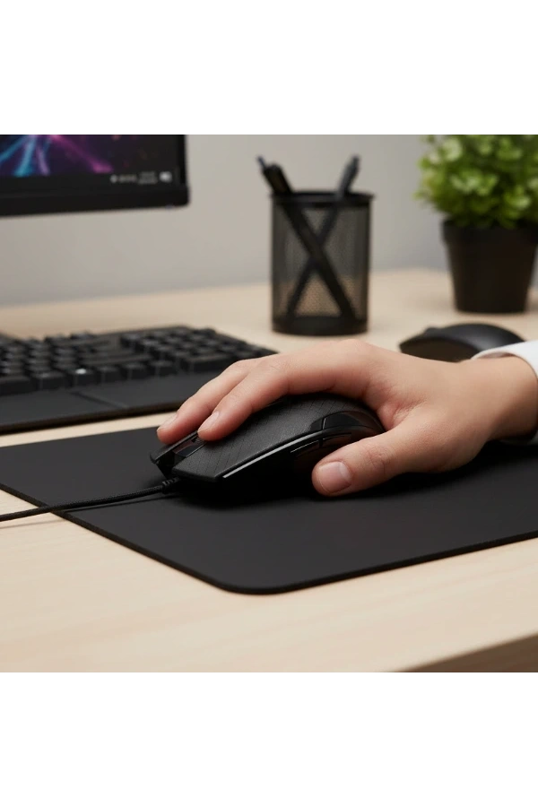 Bidebuvar Siyah Mat Desenli USB Kablolu 3D Optik Mouse