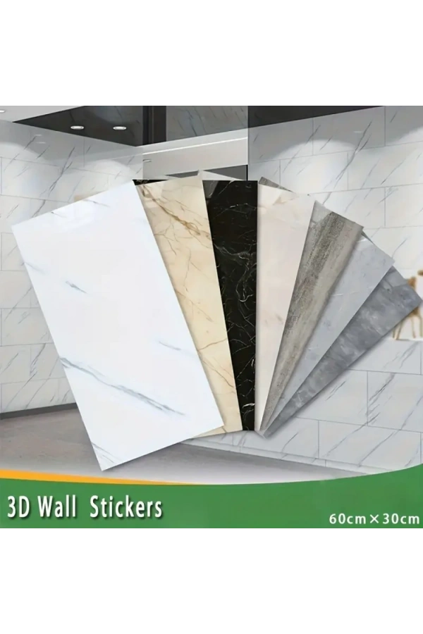 Bidebuvar Siyah Mermer Desenli Alüminyum Plastik Duvar Sticker