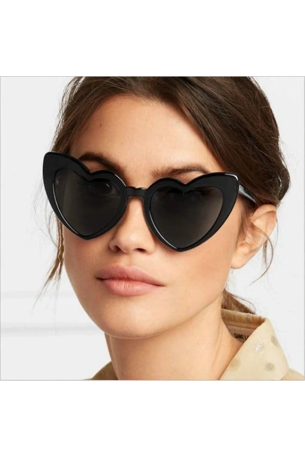Bidebuvar Siyah Renk Kalp Şekilli Parti Gözlüğü