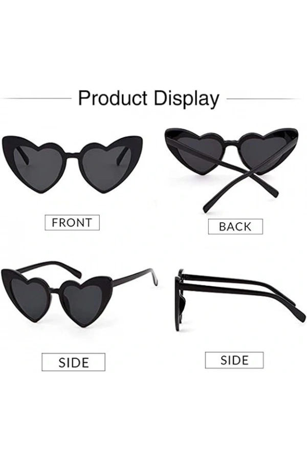 Bidebuvar Siyah Renk Kalp Şekilli Parti Gözlüğü