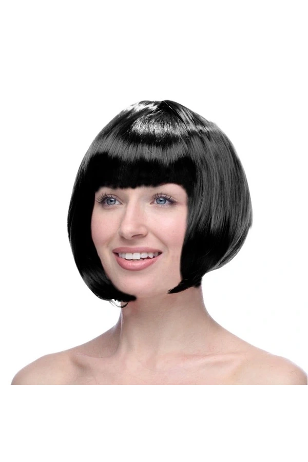 Bidebuvar Siyah Renk Küt Peruk Saç