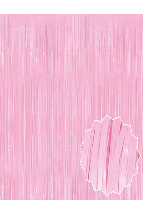 Bidebuvar Soft Pembe Püsküllü Kapı Perdesi