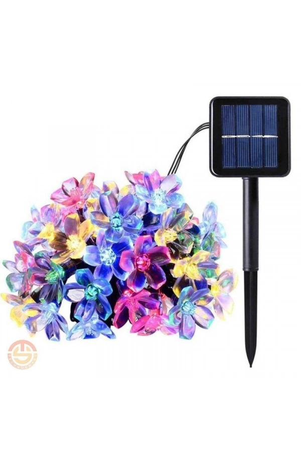 Bidebuvar Solar 30 Ledli Çiçekli RGB Bahçe Aydınlatma Dekorasyon Güneş Enerjili