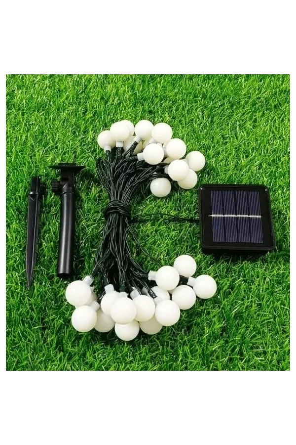 Bidebuvar Solar 5m 28 Led Top Gün Işığı Siyah Kablolu