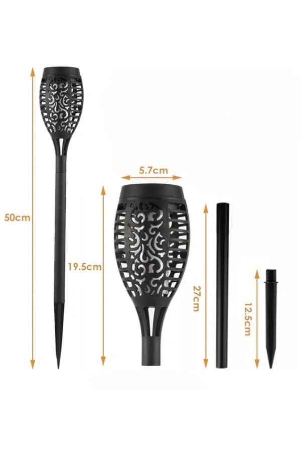 Bidebuvar Solar Alev Efektli Bahçe Lambası