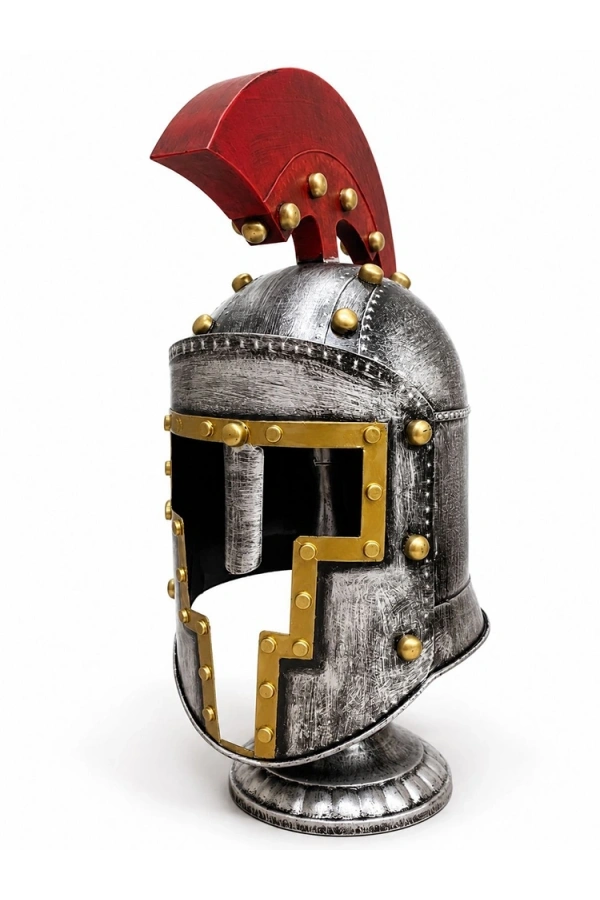 Bidebuvar Şövalye Miğferi Biblosu - Metal - 53x16 cm Dekoratif Obje