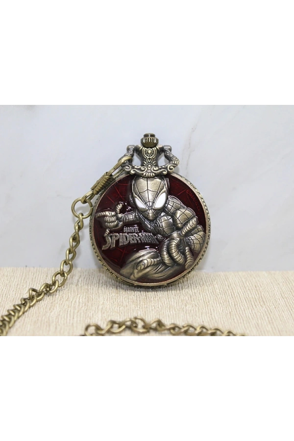 Bidebuvar Spiderman Tasarımlı Köstekli Saat