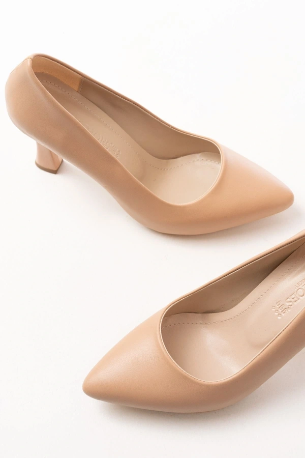 Bidebuvar ST-001 Nut Günlük 9 cm Topuklu Bayan Stiletto Ayakkabı