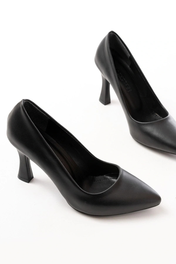 Bidebuvar ST-001 Siyah Günlük 9 cm Topuklu Bayan Stiletto Ayakkabı