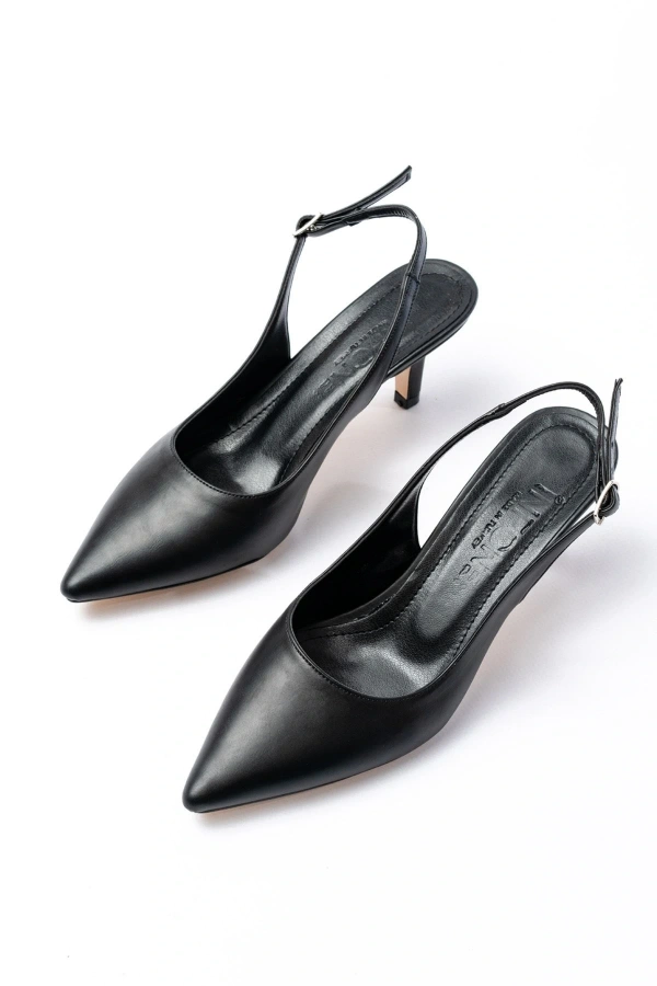 Bidebuvar ST-1152 Siyah Günlük 7 cm Topuklu Kadın Ayakkabı