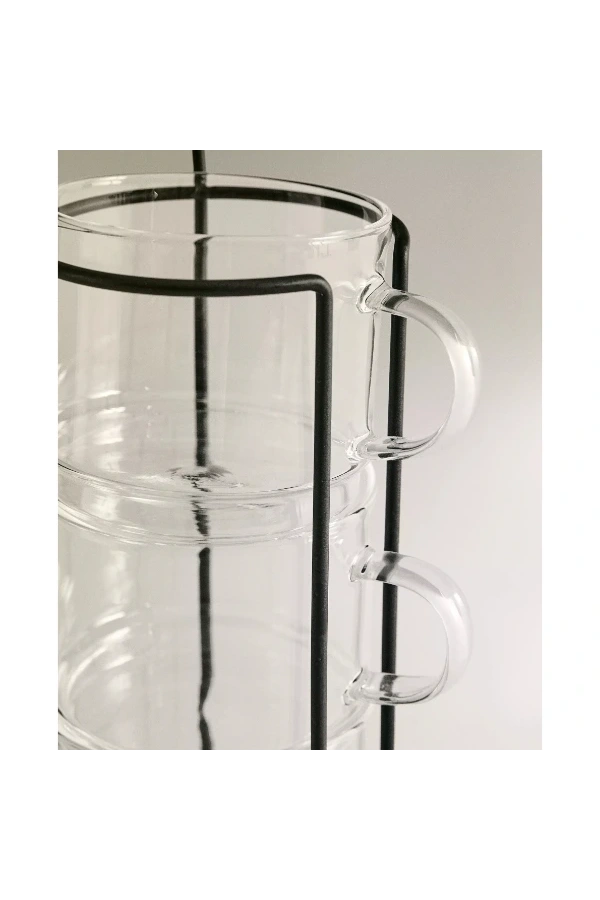 Bidebuvar Standlı Borosilikat 4lü Fincan Seti