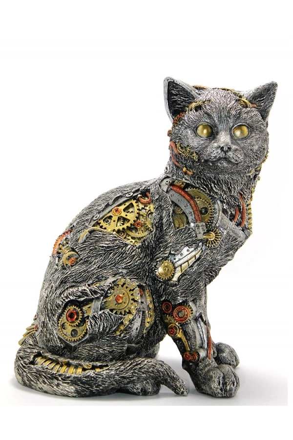 Bidebuvar Steampunk Polyester Kedi Figürü Model 2