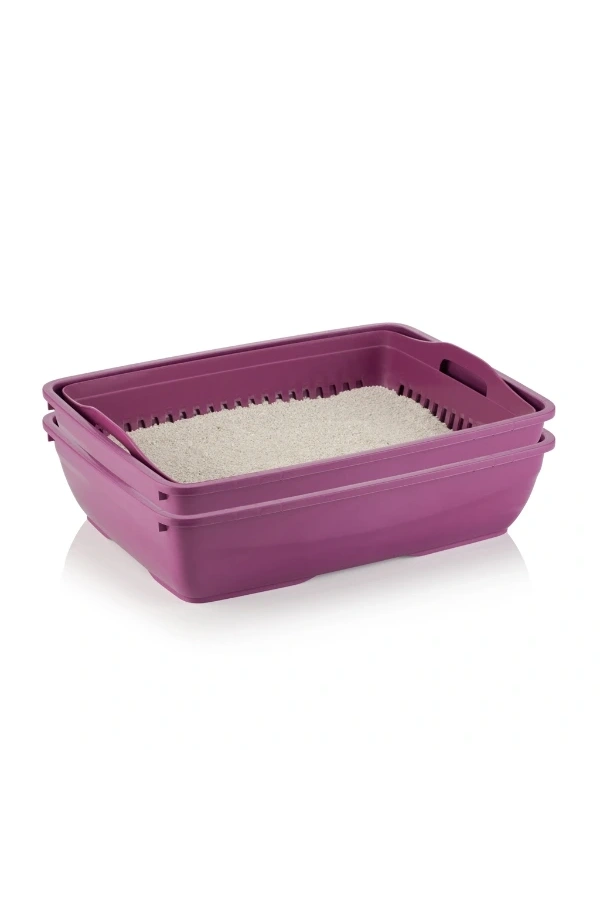 Bidebuvar Süzgeçli Açık Kedi Tuvaleti