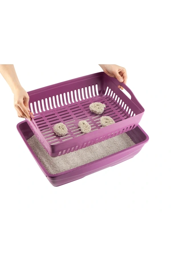 Bidebuvar Süzgeçli Açık Kedi Tuvaleti