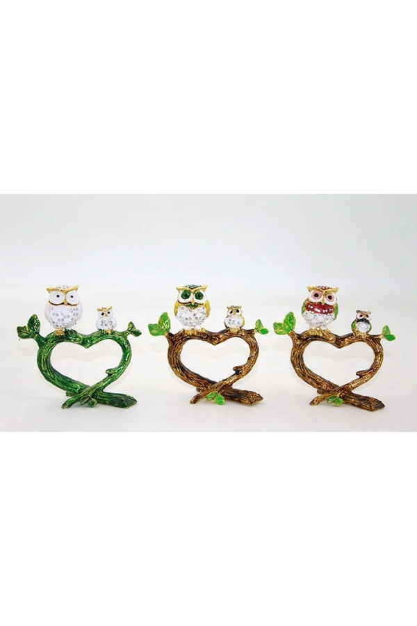 Bidebuvar Swarovski 2li Baykuş Model 3