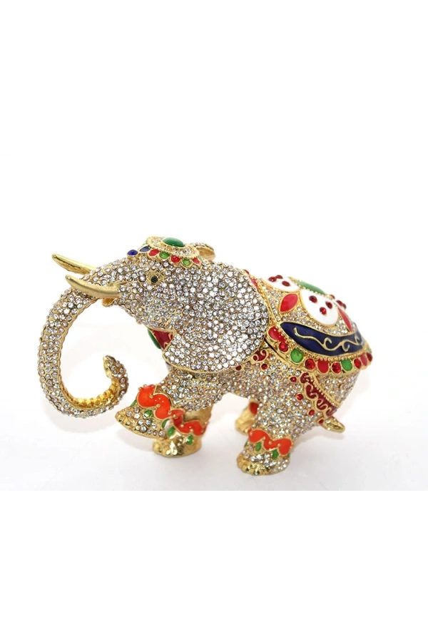 Bidebuvar Swarovski Taşlı Tekli Fil Figürü Model 6