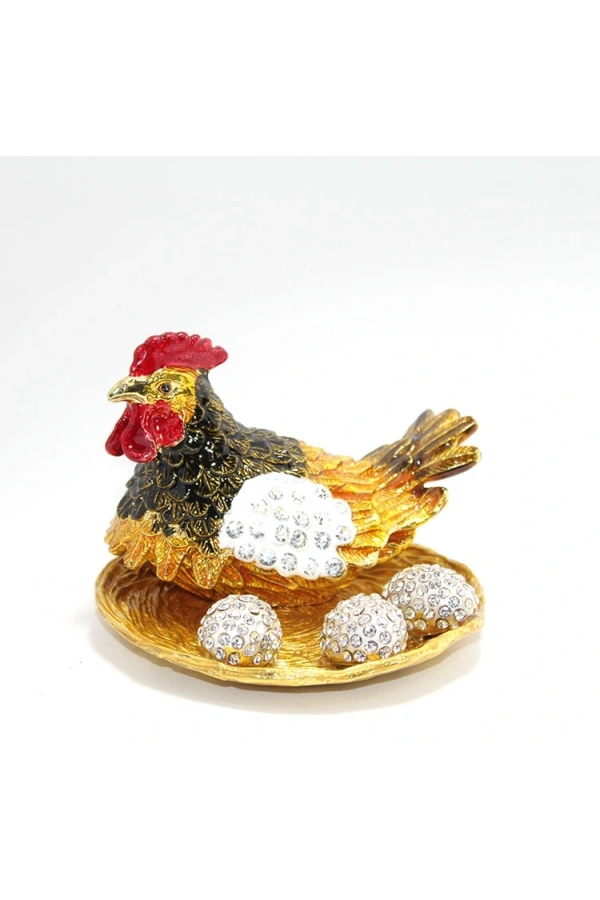 Bidebuvar Swarovski Taşlı Yumurtalı Tekli Tavuk Model 1