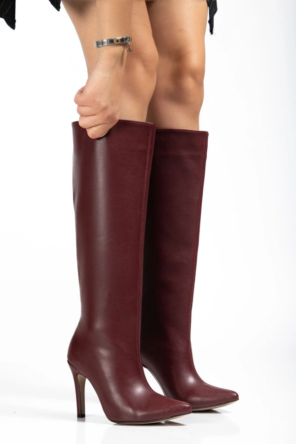 Bidebuvar SYT-2004 Bordo Günlük Bayan Çizme