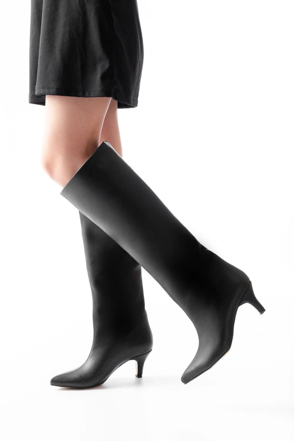 Bidebuvar SYT-2025 Siyah Cilt  Günlük Kadın Çizme