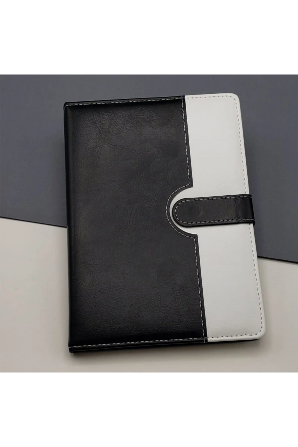 Bidebuvar Tarihsiz Ajanda Defter Siyah Beyaz Renk