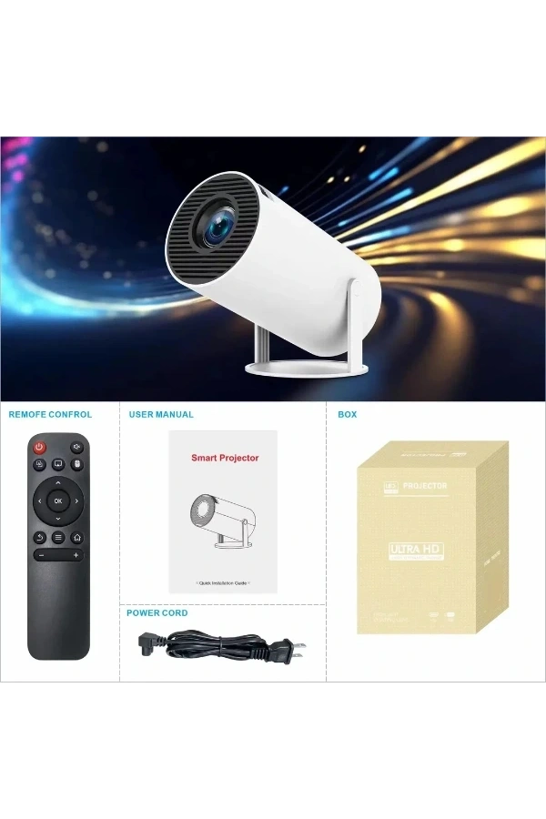 Bidebuvar Taşınabilir Android TV Özellikli Projeksiyon