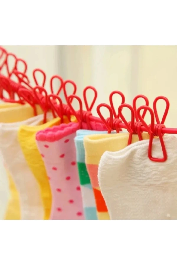 Bidebuvar Taşınabilir Pratik Mandallı Çamaşır İpi