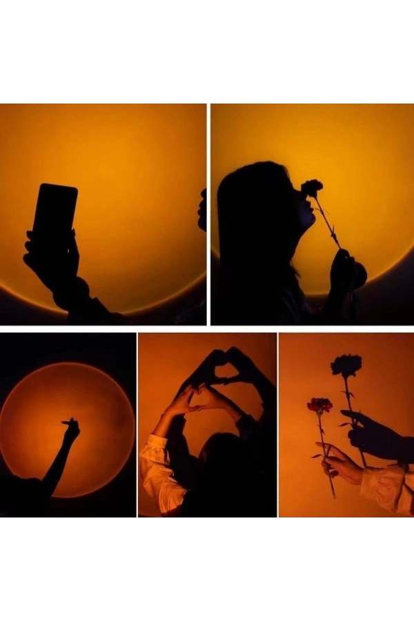 Bidebuvar Taşınabilir USB Sunset Gün Batımı Ambiyans Işığı Lamba