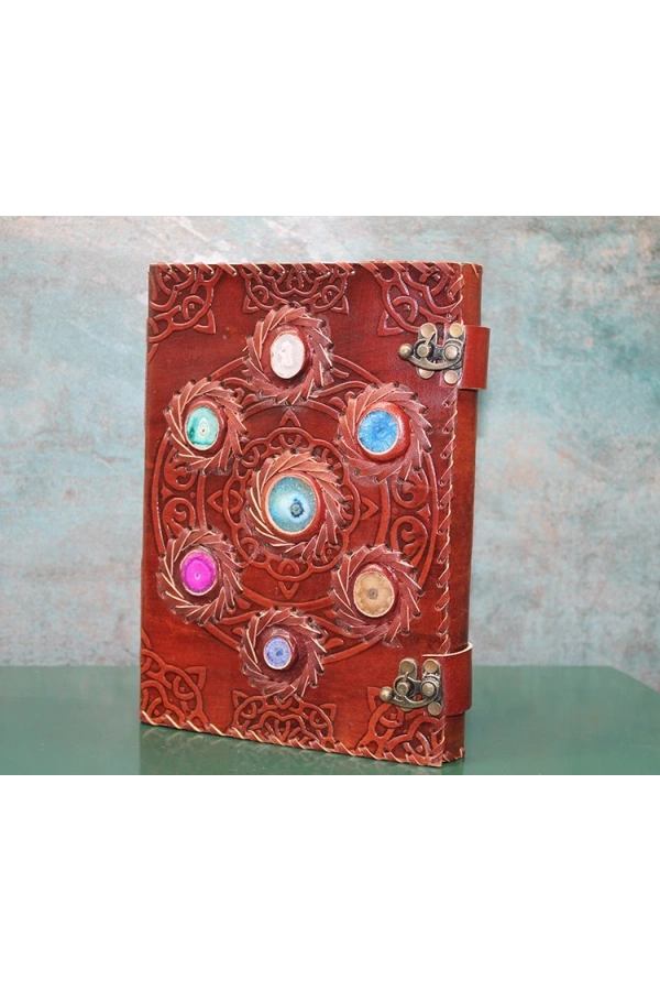 Bidebuvar Taşlı Deri Defter Model 12