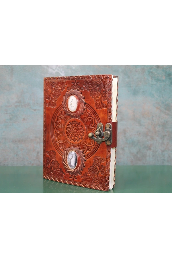 Bidebuvar Taşlı Deri Defter Model 2