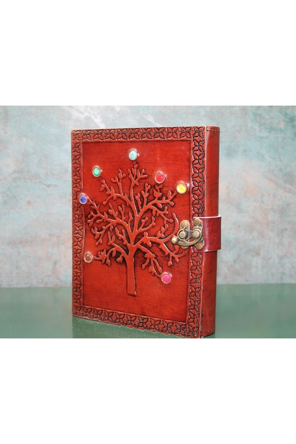 Bidebuvar Taşlı Deri Defter Model 6