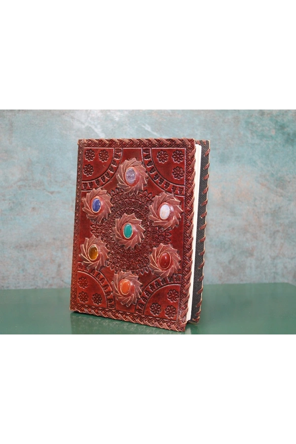 Bidebuvar Taşlı Deri Defter Model 7