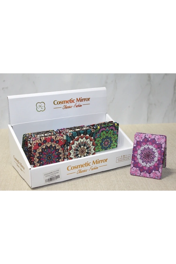 Bidebuvar Taşlı El Aynası Dikdörtgen İnce Model 4