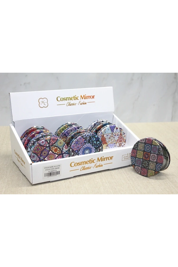 Bidebuvar Taşlı El Aynası Yuvarlak İnce Model 1