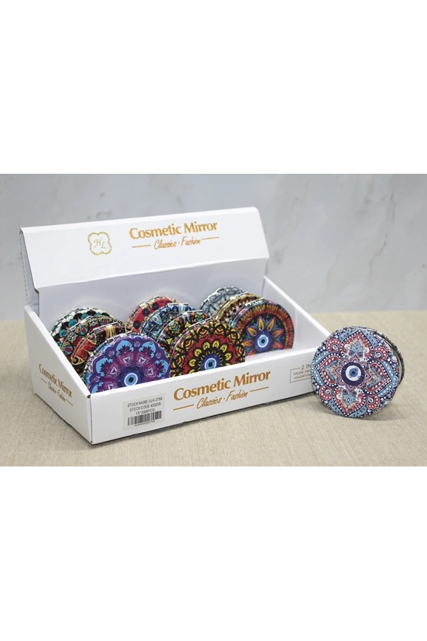 Bidebuvar Taşlı El Aynası Yuvarlak İnce Model 5